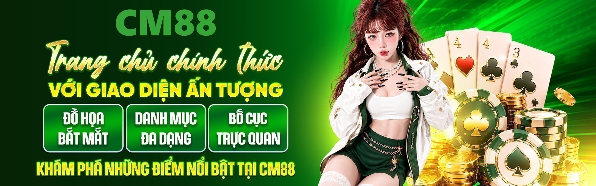 6. CM88 tạo điểm nhấn với hệ thống sảnh casino phong phú, đa dạng chủ đề và liên tục cập nhật diện mạo mới.